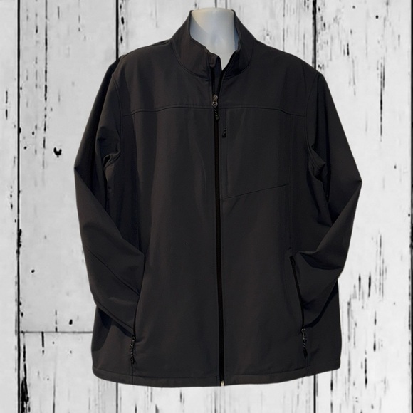 Swiss Tech XXL Men’s Gray Zip-Up Softshell Jacket Water-Resistant - Picture 1 of 11